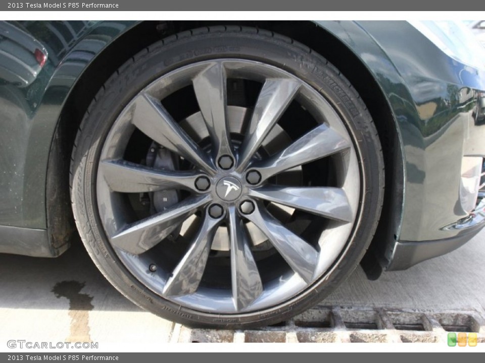 2013 Tesla Model S P85 Performance Wheel and Tire Photo #92040842