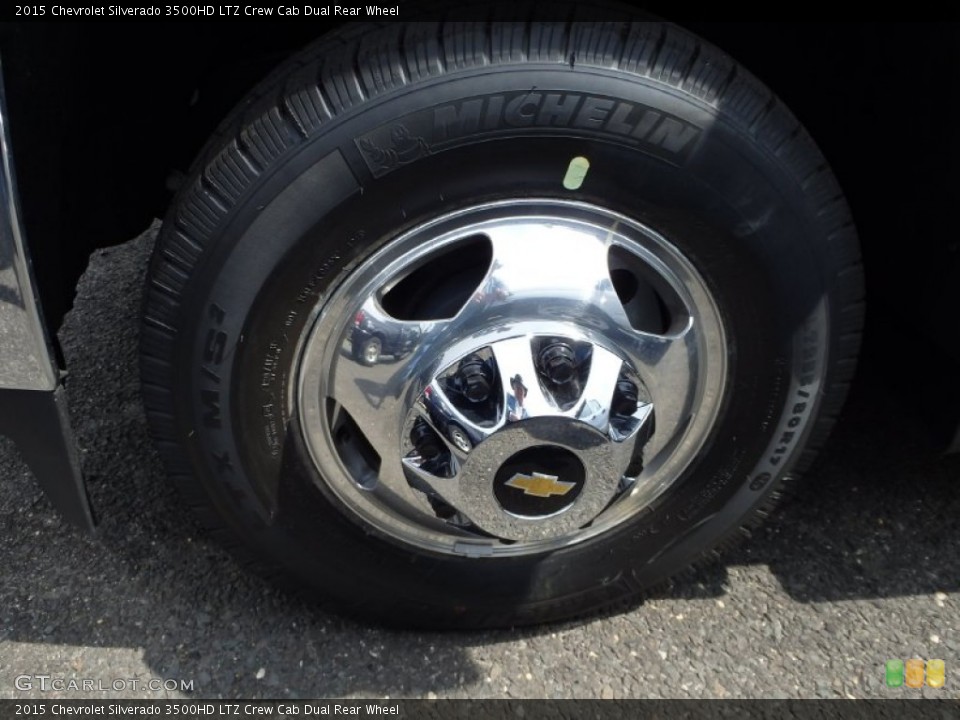 2015 Chevrolet Silverado 3500HD LTZ Crew Cab Dual Rear Wheel Wheel and Tire Photo #92469121