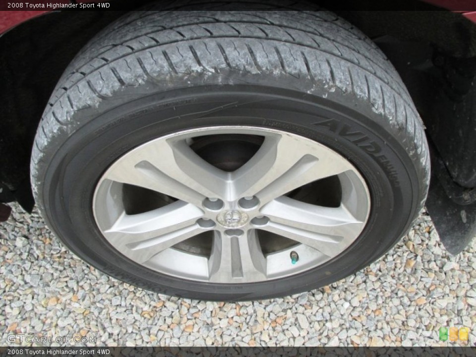 2008 Toyota Highlander Sport 4WD Wheel and Tire Photo #94316468