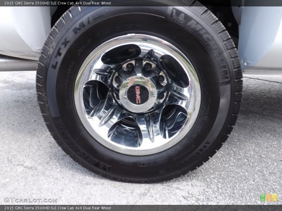 2015 GMC Sierra 3500HD SLE Crew Cab 4x4 Dual Rear Wheel Wheel and Tire Photo #94521369