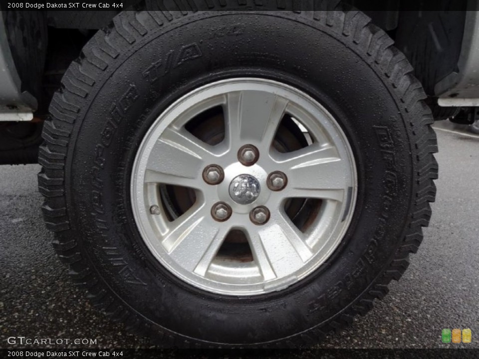 2008 Dodge Dakota SXT Crew Cab 4x4 Wheel and Tire Photo #99718750