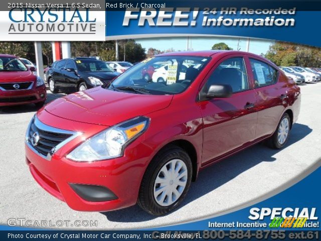 2015 Nissan Versa 1.6 S Sedan in Red Brick