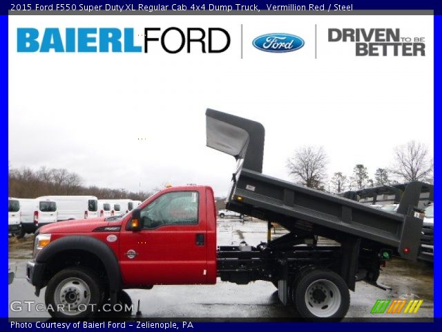 2015 Ford F550 Super Duty XL Regular Cab 4x4 Dump Truck in Vermillion Red