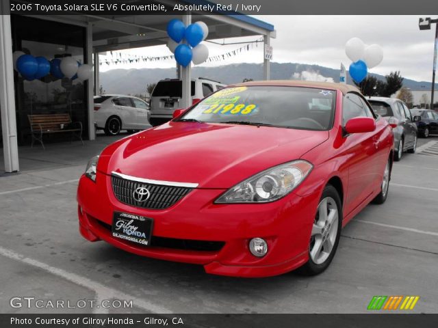 2006 Toyota Solara SLE V6 Convertible in Absolutely Red