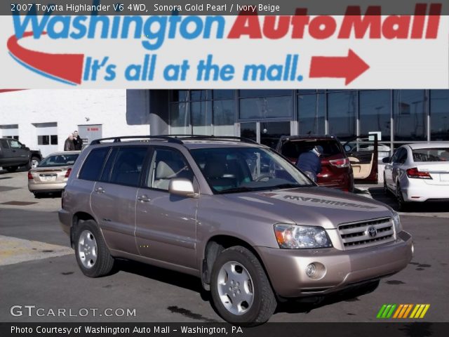 2007 Toyota Highlander V6 4WD in Sonora Gold Pearl