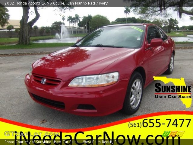 2002 Honda Accord EX V6 Coupe in San Marino Red