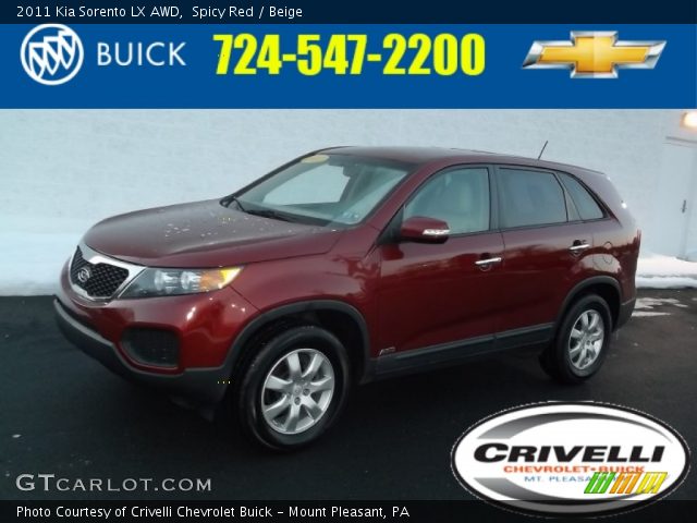 2011 Kia Sorento LX AWD in Spicy Red
