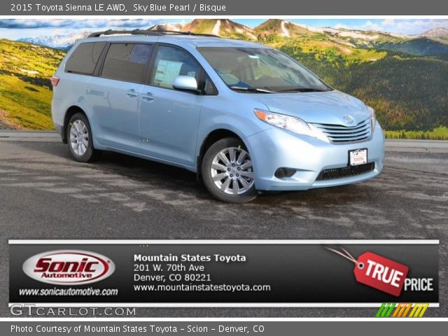 2015 Toyota Sienna LE AWD in Sky Blue Pearl