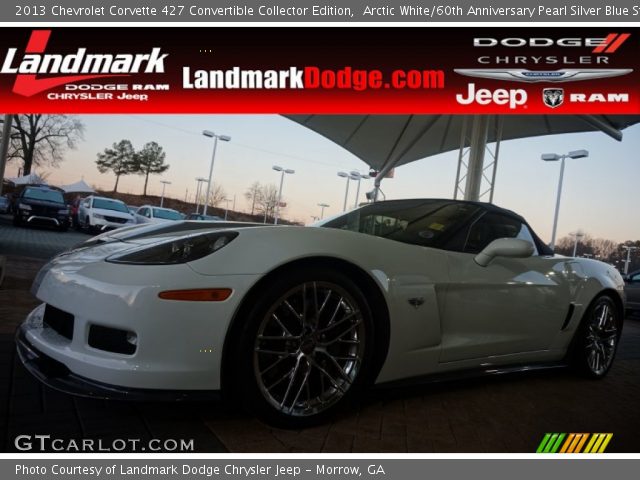 2013 Chevrolet Corvette 427 Convertible Collector Edition in Arctic White/60th Anniversary Pearl Silver Blue Stripes