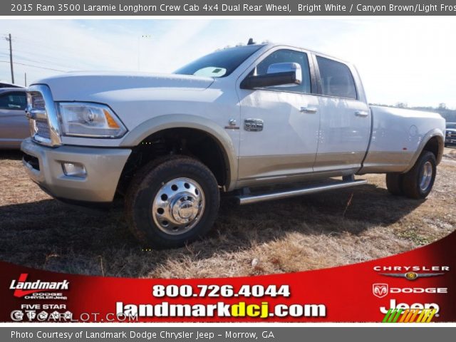 2015 Ram 3500 Laramie Longhorn Crew Cab 4x4 Dual Rear Wheel in Bright White