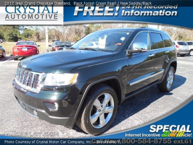 2012 Jeep Grand Cherokee Overland in Black Forest Green Pearl