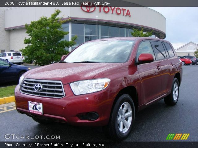 2008 Toyota Highlander 4WD in Salsa Red Pearl