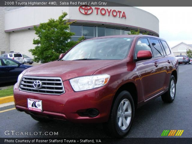 2008 Toyota Highlander 4WD in Salsa Red Pearl