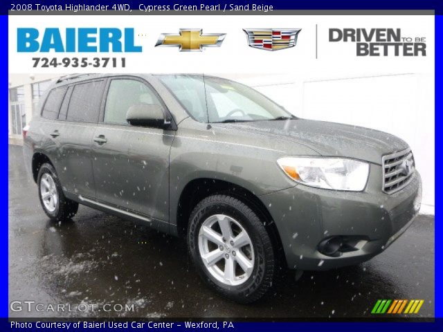 2008 Toyota Highlander 4WD in Cypress Green Pearl