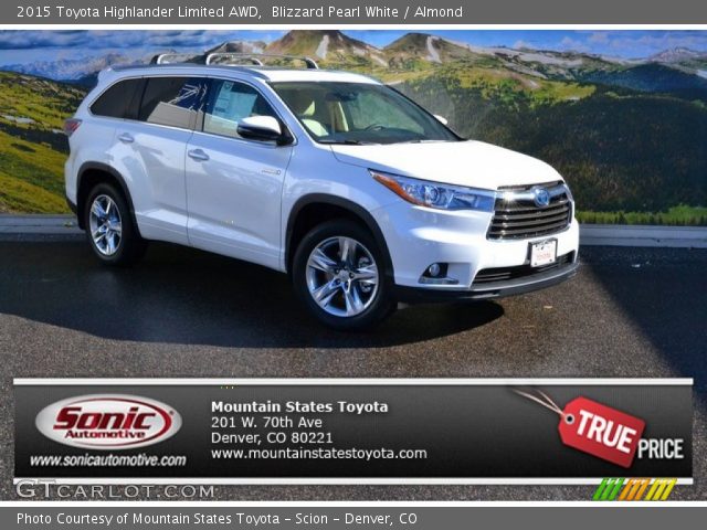 2015 Toyota Highlander Limited AWD in Blizzard Pearl White