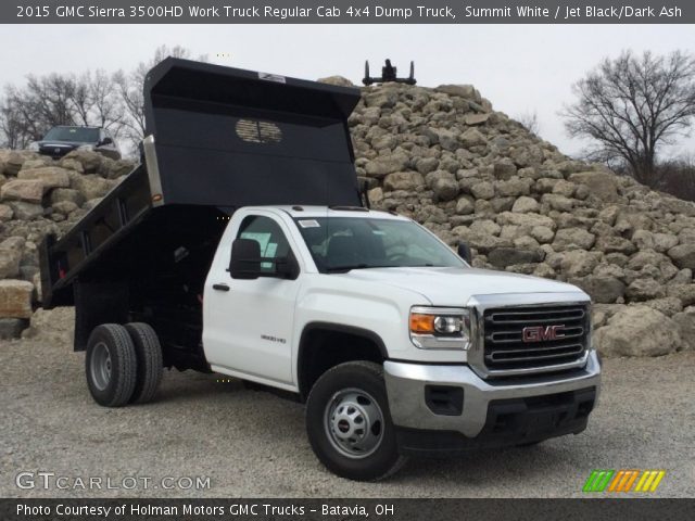 2015 GMC Sierra 3500HD Work Truck Regular Cab 4x4 Dump Truck in Summit White