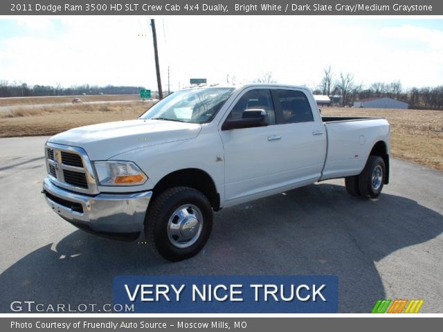 2011 Dodge Ram 3500 HD SLT Crew Cab 4x4 Dually in Bright White