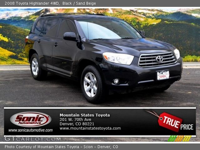 2008 Toyota Highlander 4WD in Black