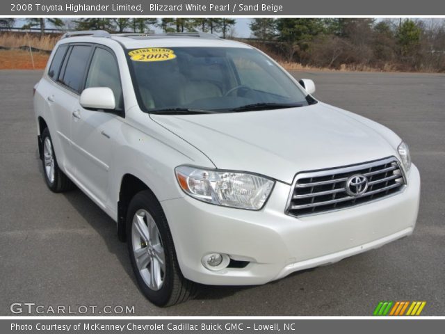 2008 Toyota Highlander Limited in Blizzard White Pearl