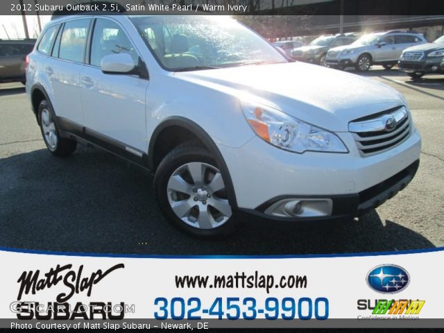 2012 Subaru Outback 2.5i in Satin White Pearl