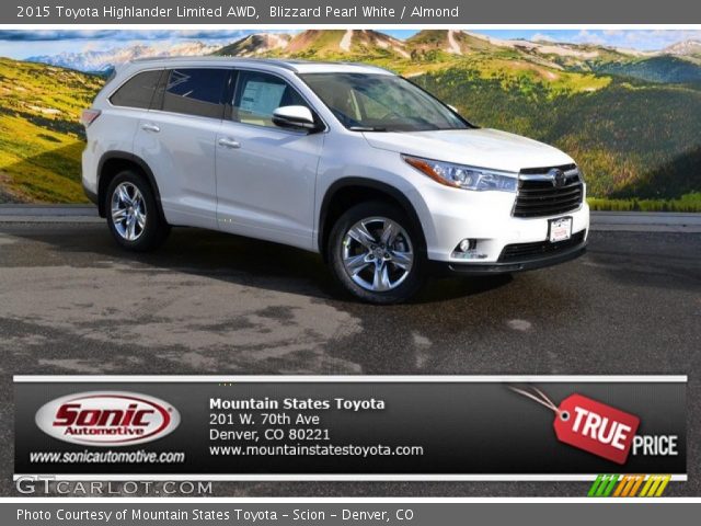 2015 Toyota Highlander Limited AWD in Blizzard Pearl White