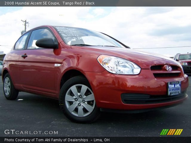 2008 Hyundai Accent SE Coupe in Tango Red