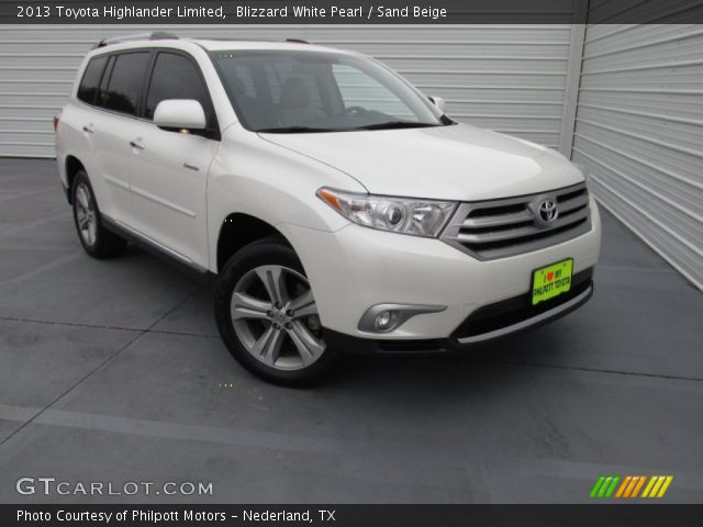 2013 Toyota Highlander Limited in Blizzard White Pearl