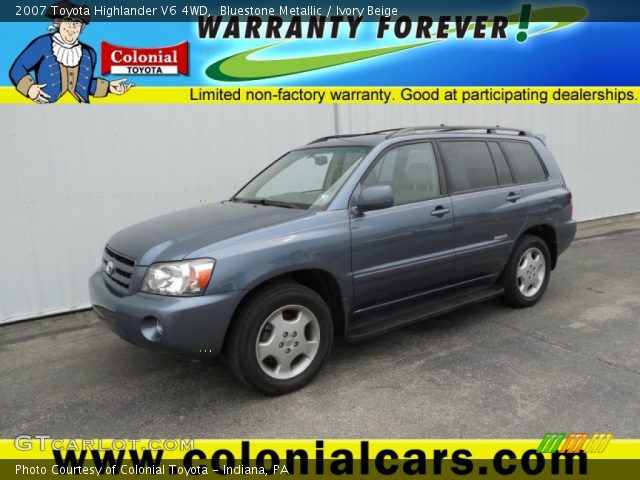 2007 Toyota Highlander V6 4WD in Bluestone Metallic