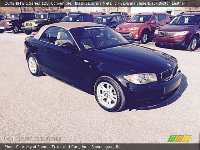 2009 BMW 1 Series 128i Convertible in Black Sapphire Metallic