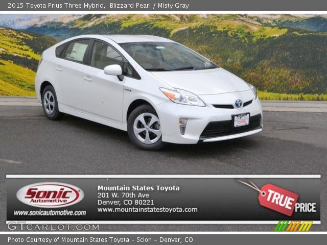 2015 Toyota Prius Three Hybrid in Blizzard Pearl