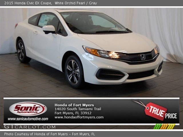 2015 Honda Civic EX Coupe in White Orchid Pearl