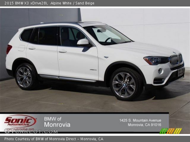 2015 BMW X3 xDrive28i in Alpine White