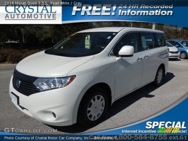 2014 Nissan Quest 3.5 S in Pearl White