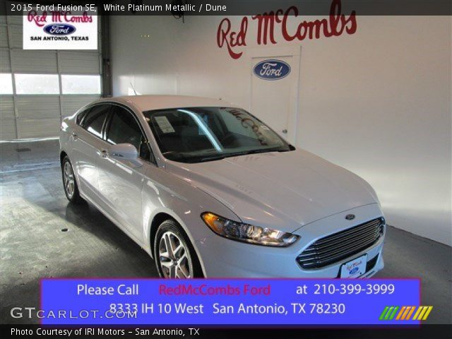 2015 Ford Fusion SE in White Platinum Metallic