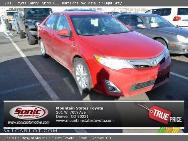2013 Toyota Camry Hybrid XLE in Barcelona Red Metallic