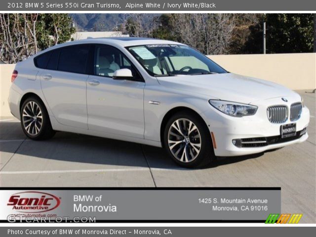 2012 BMW 5 Series 550i Gran Turismo in Alpine White