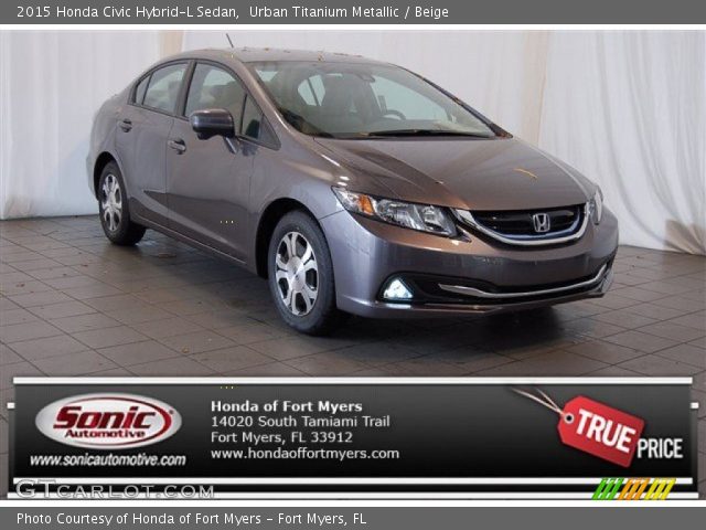 2015 Honda Civic Hybrid-L Sedan in Urban Titanium Metallic