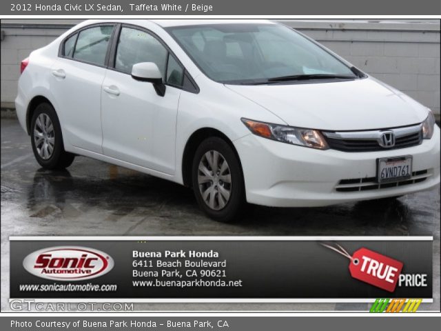 2012 Honda Civic LX Sedan in Taffeta White