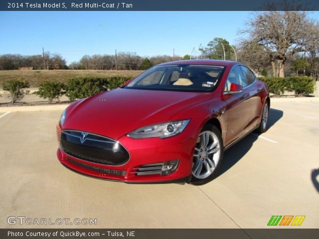 2014 Tesla Model S  in Red Multi-Coat