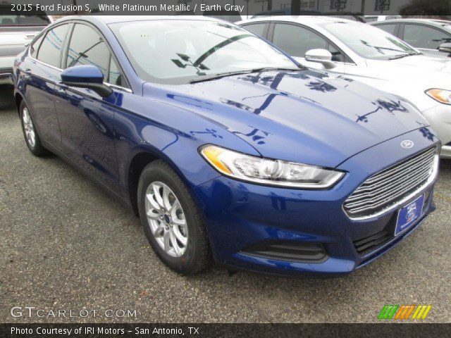 2015 Ford Fusion S in White Platinum Metallic