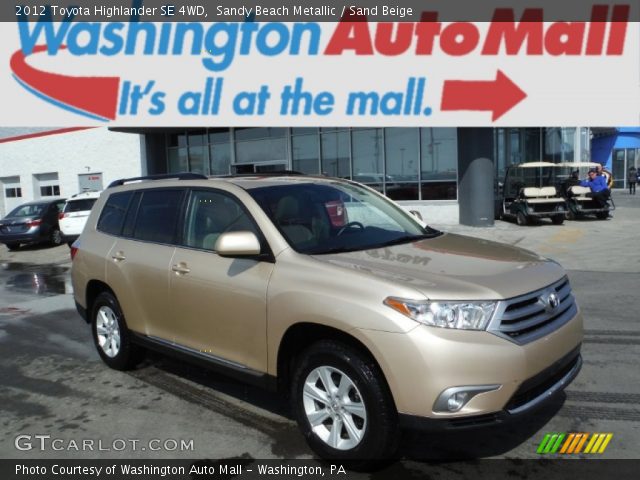 2012 Toyota Highlander SE 4WD in Sandy Beach Metallic