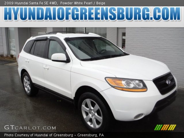 2009 Hyundai Santa Fe SE 4WD in Powder White Pearl