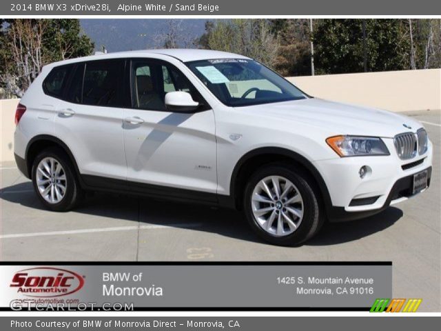 2014 BMW X3 xDrive28i in Alpine White