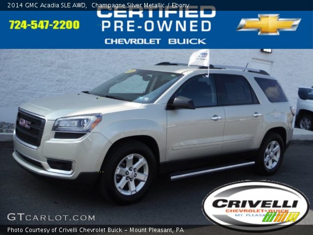 2014 GMC Acadia SLE AWD in Champagne Silver Metallic