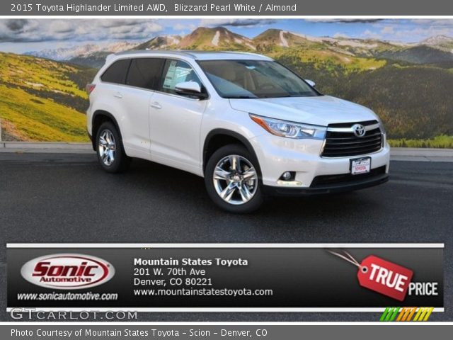 2015 Toyota Highlander Limited AWD in Blizzard Pearl White