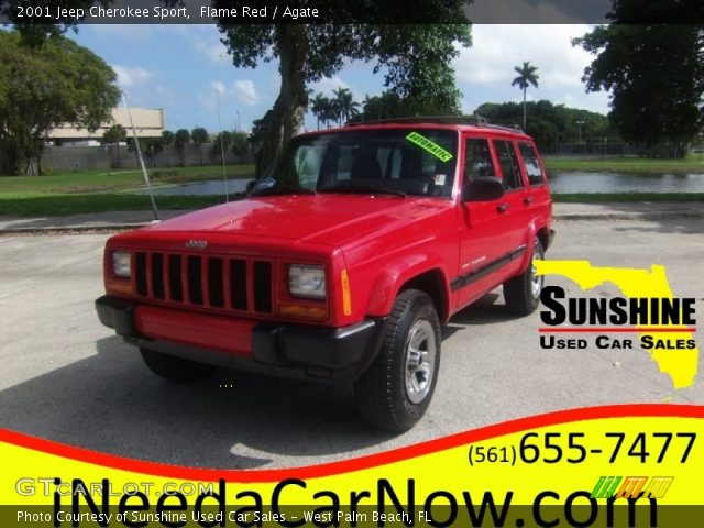 2001 Jeep Cherokee Sport in Flame Red