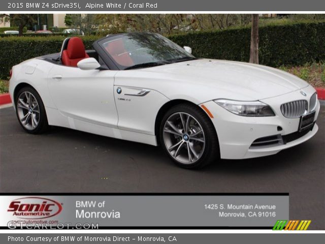 Alpine White 2015 Bmw Z4 Sdrive35i Coral Red Interior