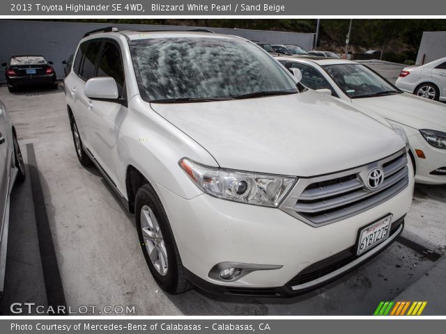 2013 Toyota Highlander SE 4WD in Blizzard White Pearl