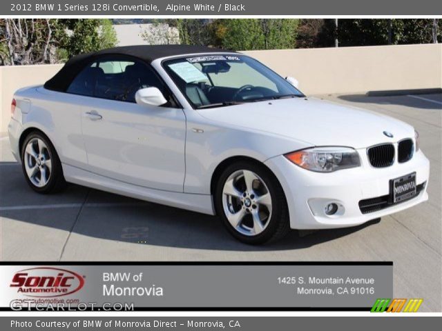 2012 BMW 1 Series 128i Convertible in Alpine White