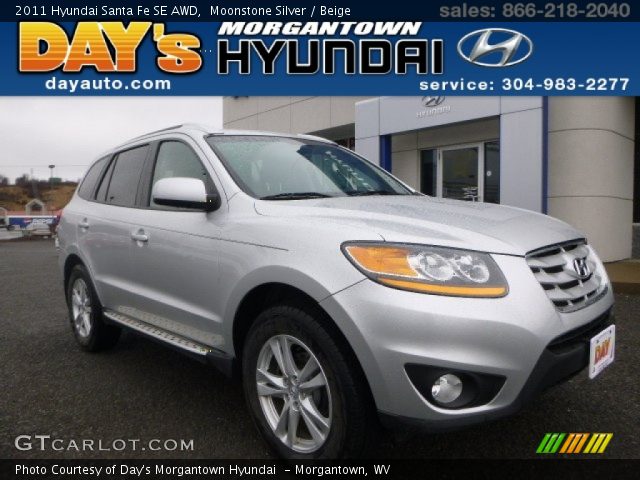 2011 Hyundai Santa Fe SE AWD in Moonstone Silver